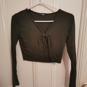 Fashion Nova Tie Front Long Sleeve